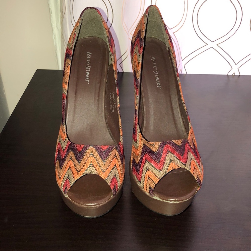 Ashley Stewart Multi Colored Platform Heels